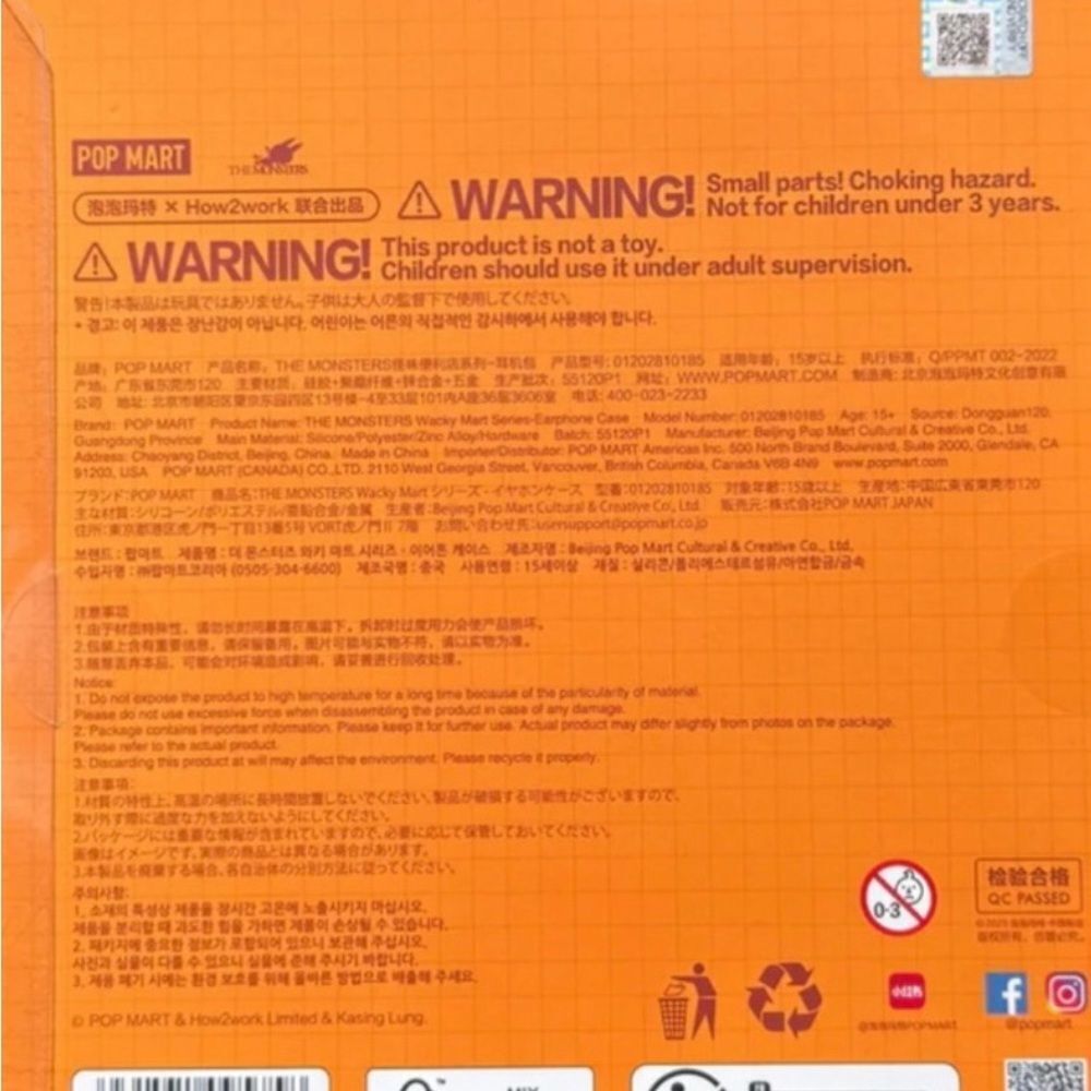 LABUBU Wacky Mart Fried Shrimp AIR POD CASE - Picture 6 of 7
